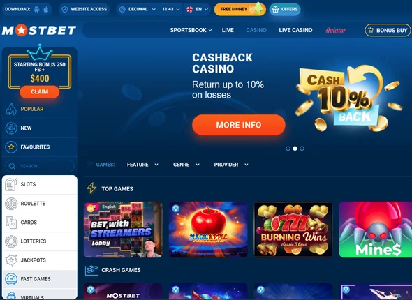 Types Games Mostbet Casino