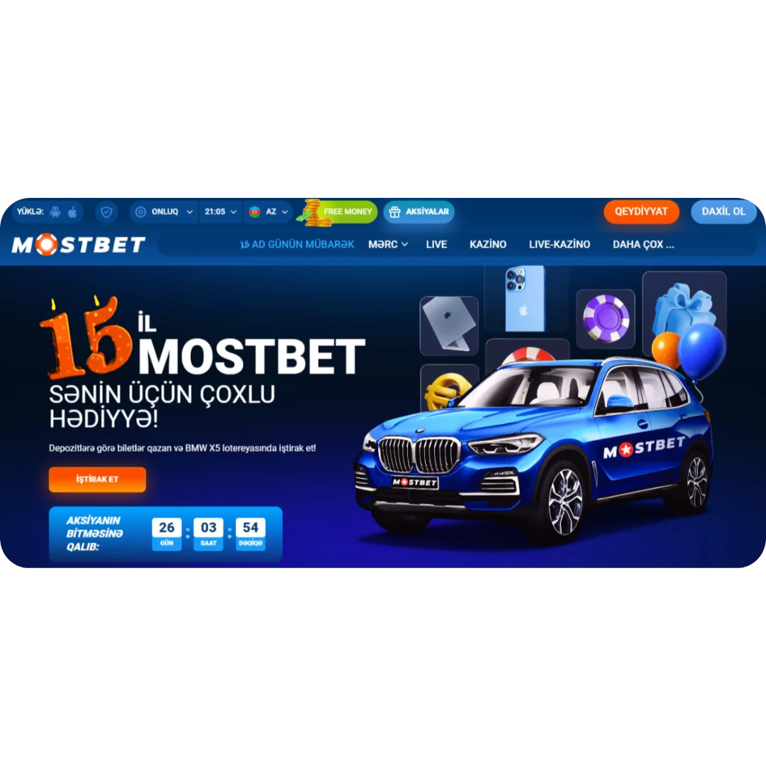 Celebrate Mostbet's 15th anniversary and win great prizes!